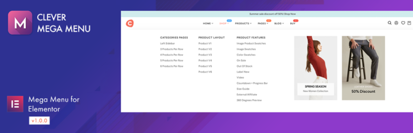 Clever Mega Menu For Elementor