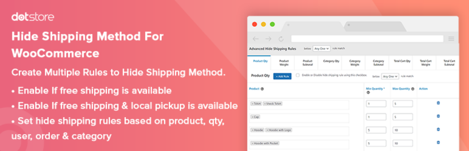 Hide Shipping Method For Woocommerce