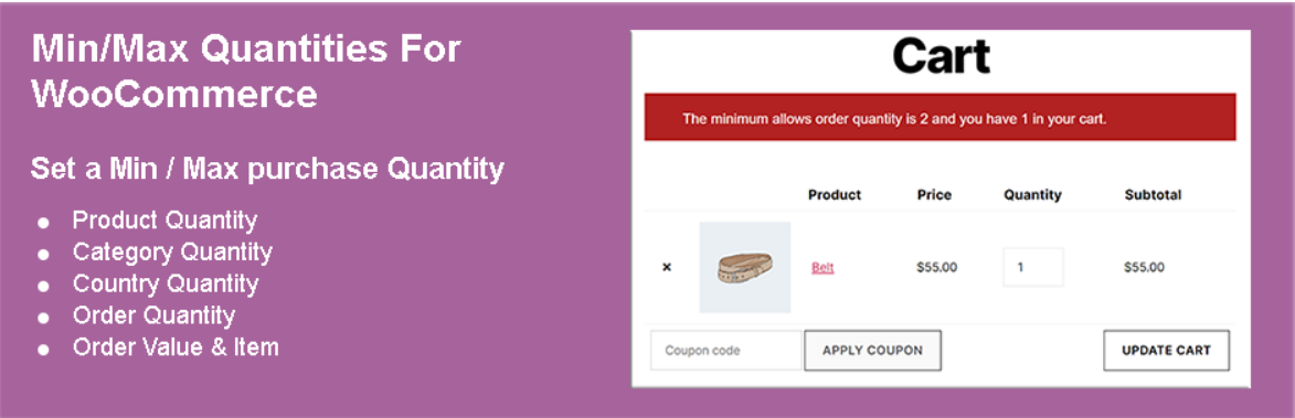 Minimum And Maximum Quantity For Woocommerce