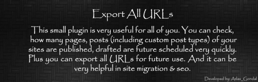 Export All Urls %E2%80%93 Wordpress Plugin Wordpress Org