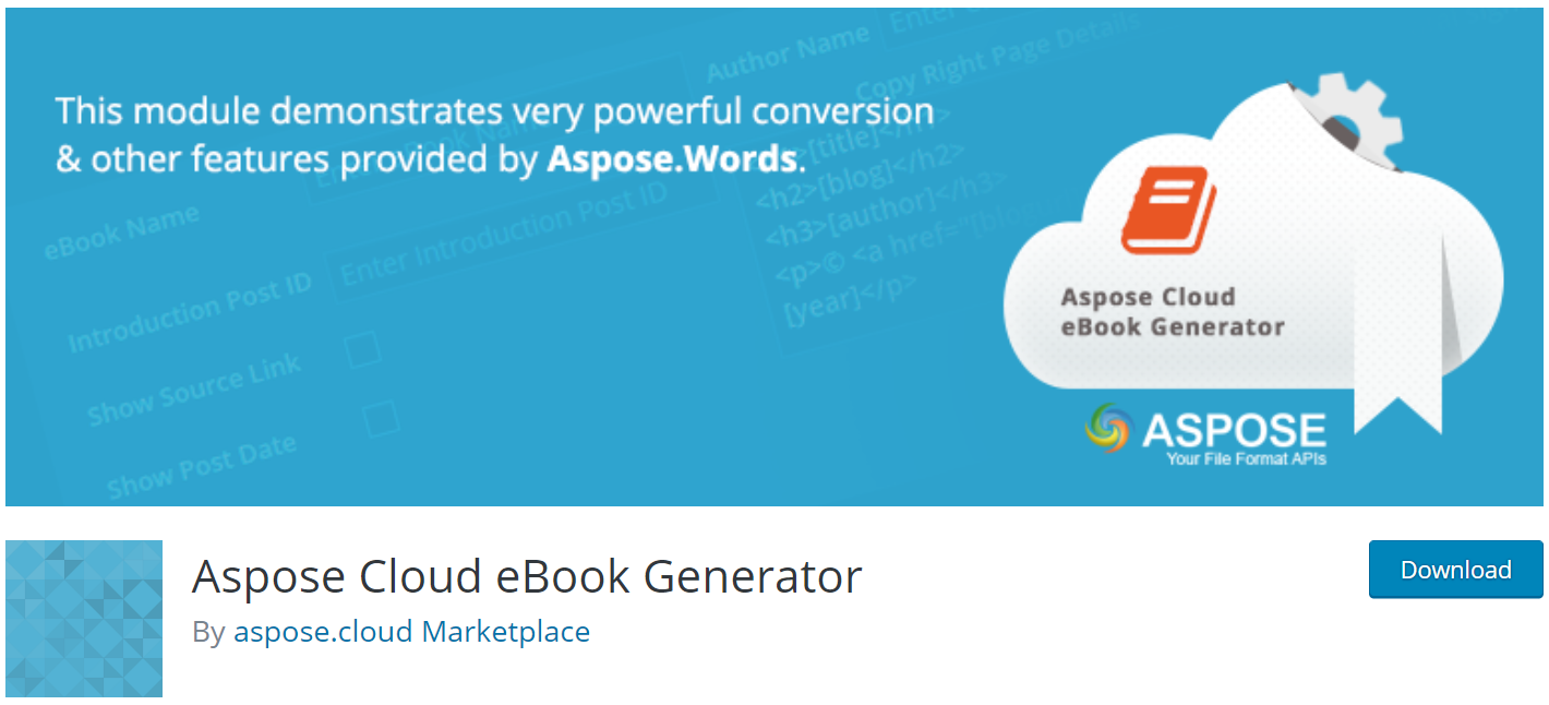 Aspose Cloud Ebook Generator