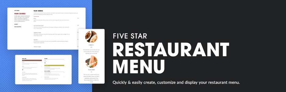 Five Star Restaurant Menu-Wordpress Gutenberg Menu Block