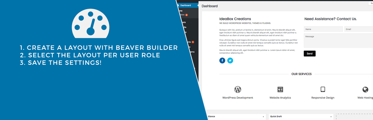 Dashboard Welcome For Beaver Builder