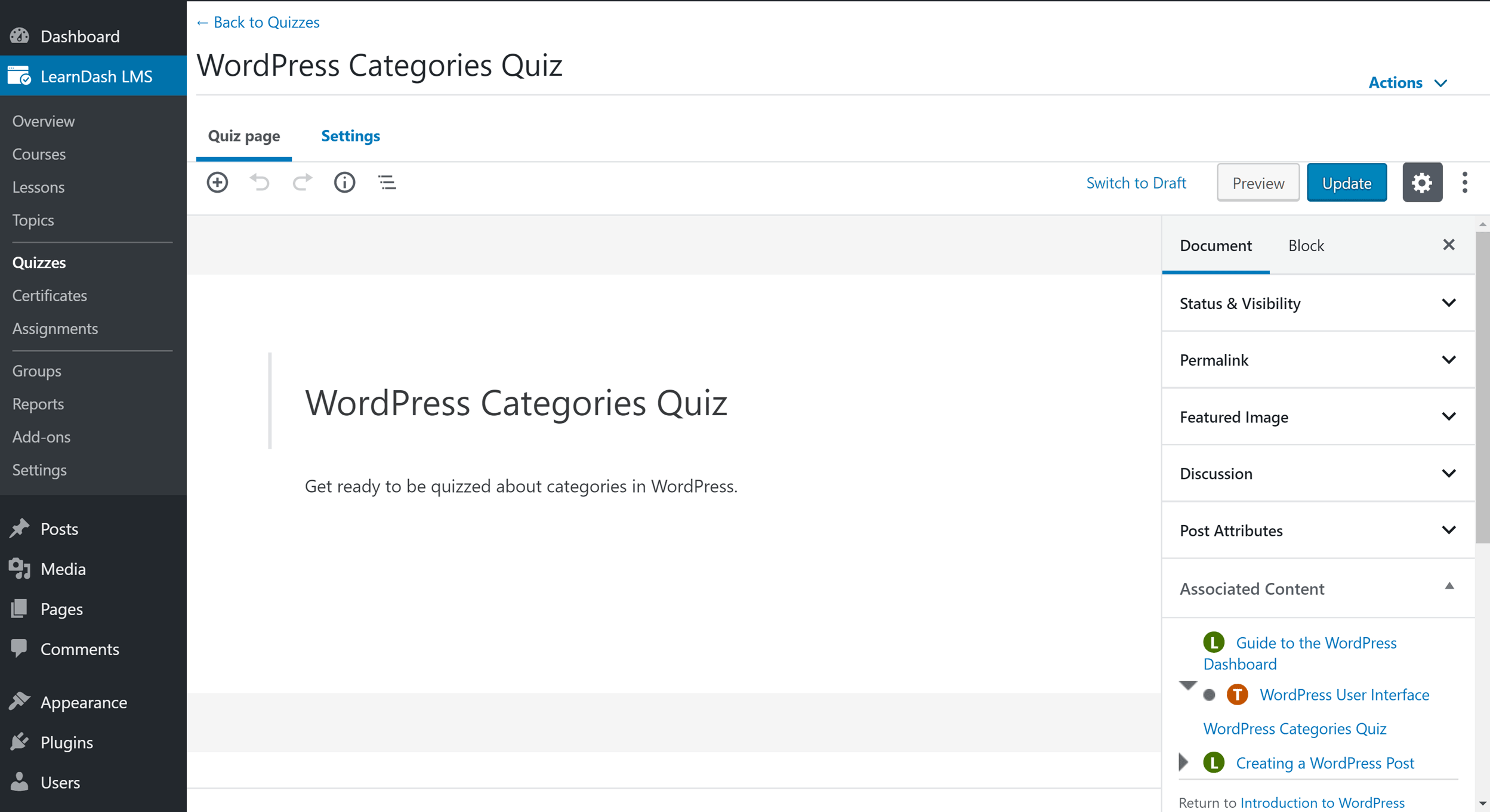 Learndash Review Create Quizzes