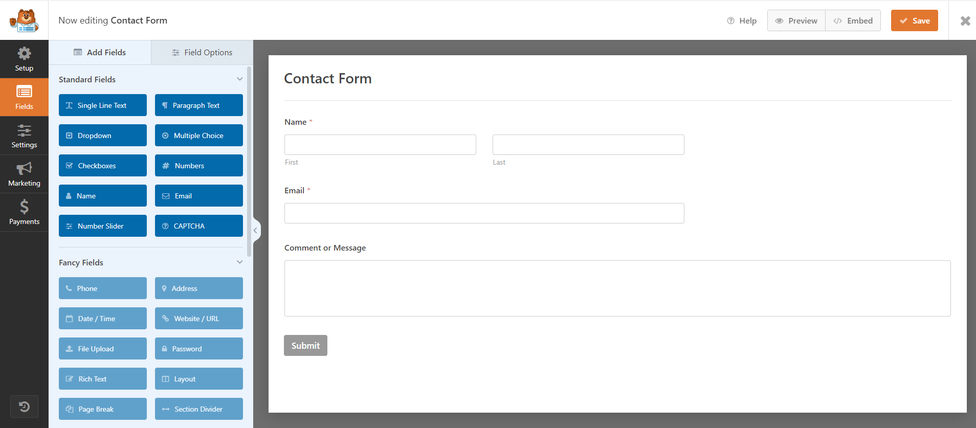 Wpforms Features