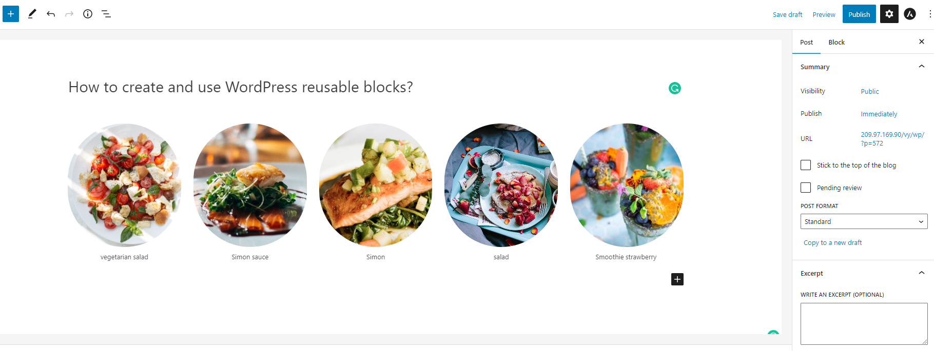 Create And Use Wordpress Reusable Blocks 2