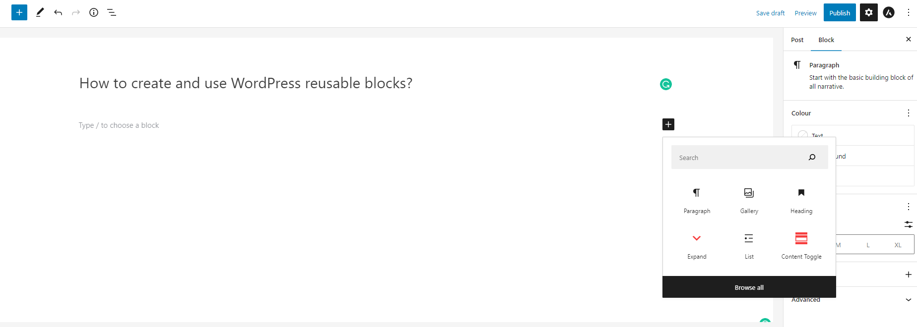 Create And Use Wordpress Reusable Blocks