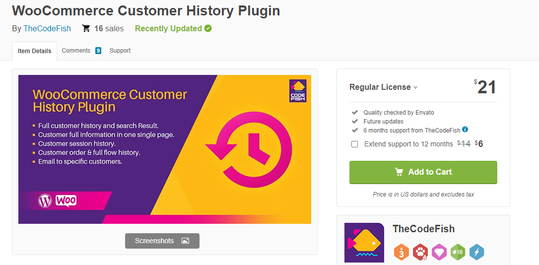 Woocommerce Customer History Plugin By Thecodefish