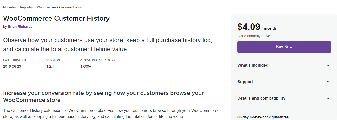 Woocommerce Customer History Woocommerce