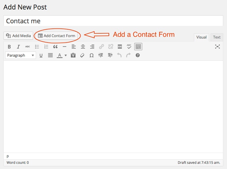 Add Contact Form In Jetpack
