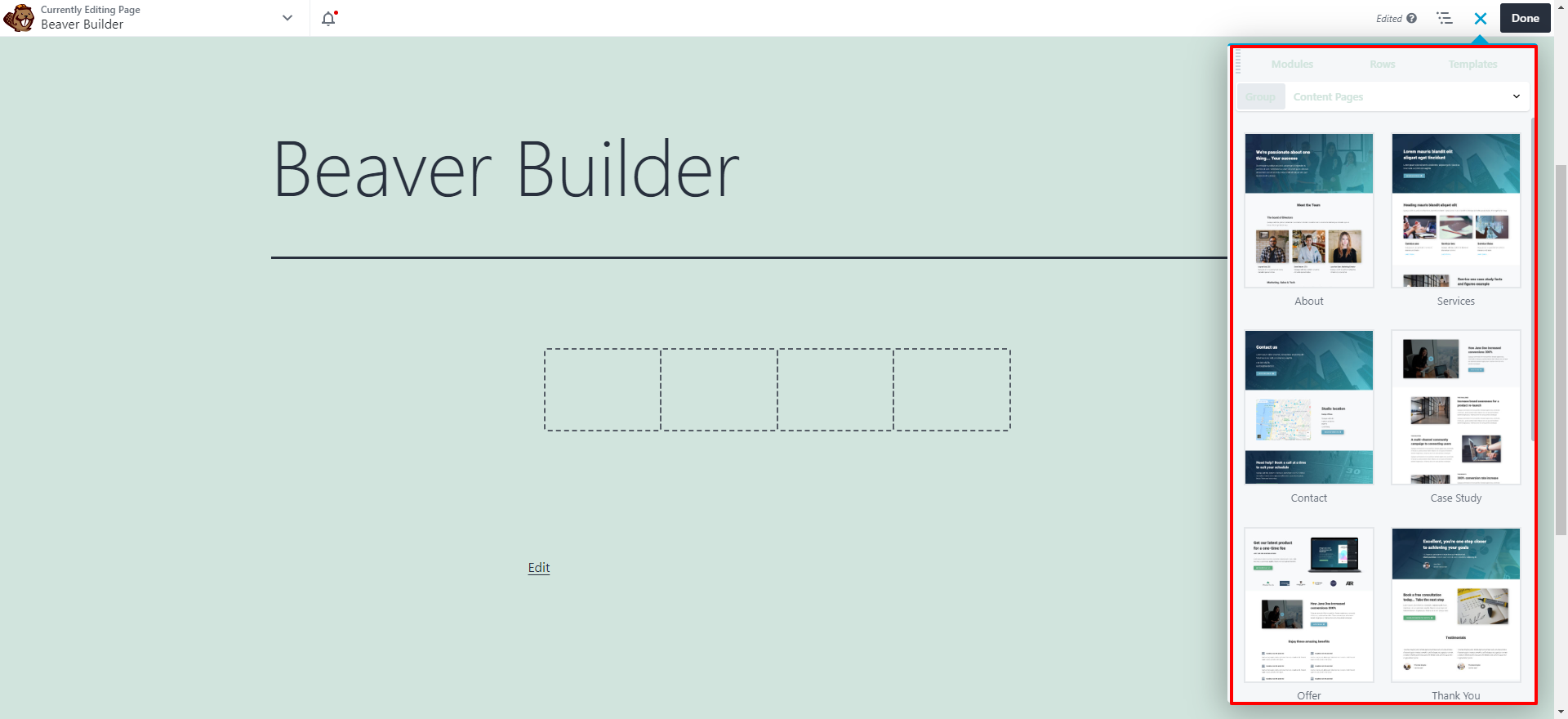 Beaver Builder Pre Built Template