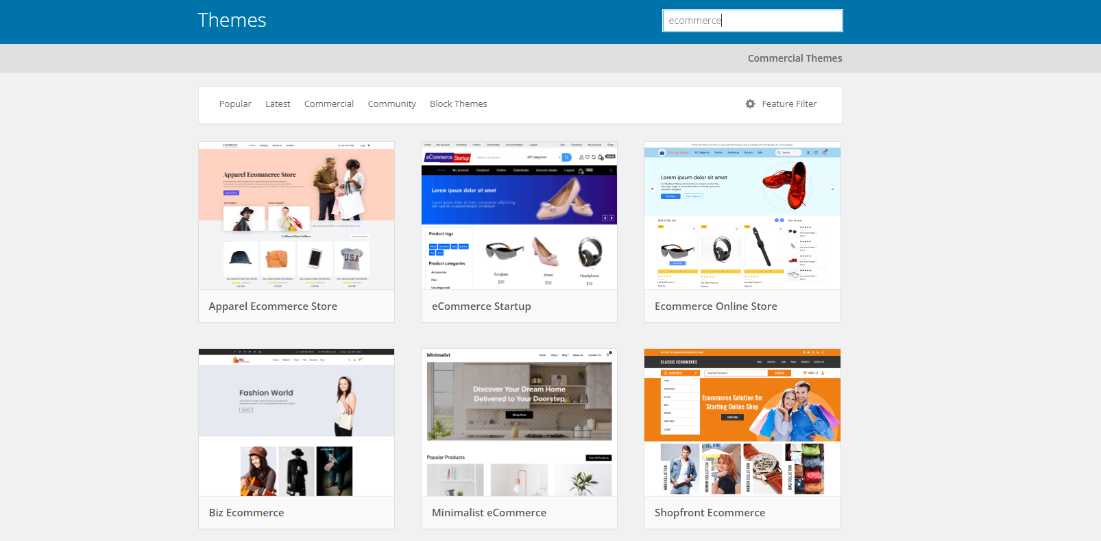 Free Ecommerce Themes From Wordpress Ecosystem