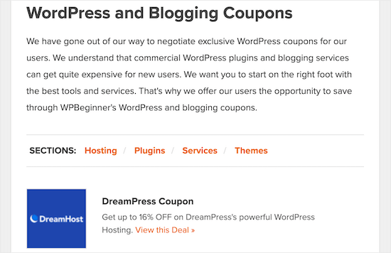 Custom Post Type Coupon Page