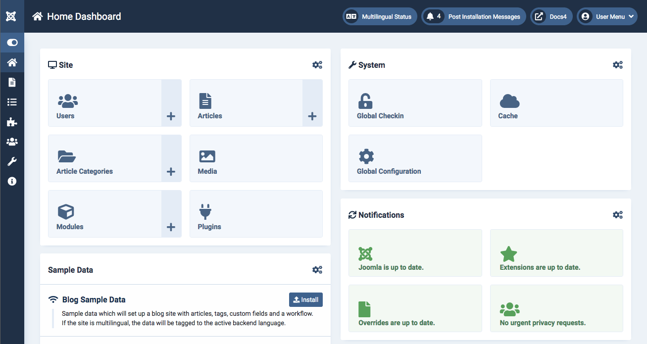 joomla panel